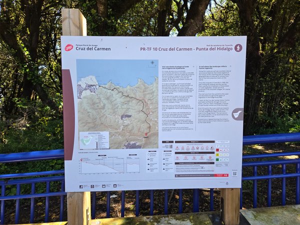 Panel informativo de la ruta PR-TF 10 en Cruz del Carmen